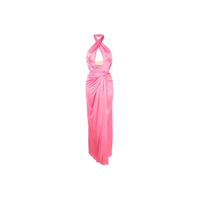 MOSCHINO Draped Halterneck Maxi Dress-0