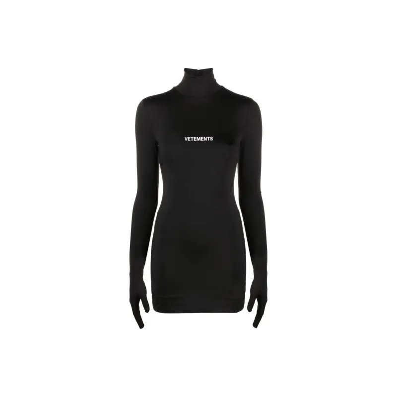 Vetements Logo Styling Dress With Gloves 'Black'-0