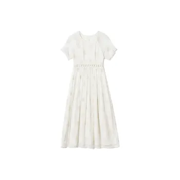 SNOWFORTE Short-Sleeved Dresses Women's Sea Salt White