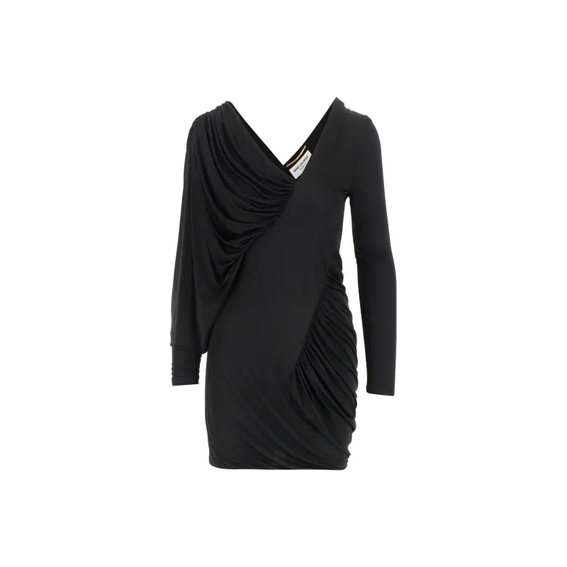 SAINT LAURENT Draped Mini Dress-0