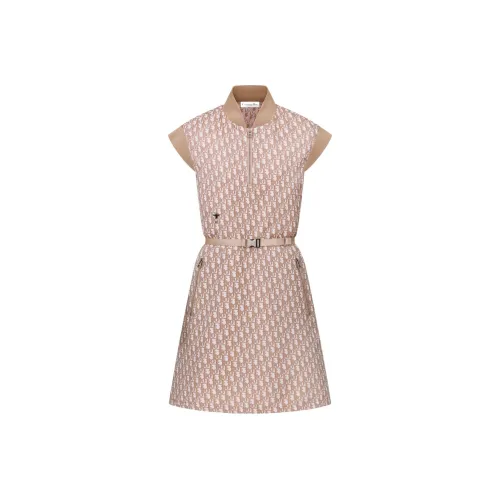 DIOR SS24 Sleeveless Dress Women's Peach Pink