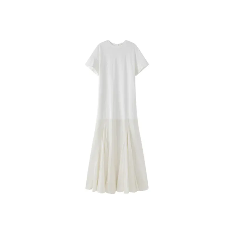 VIKTORIACHAN Short Sleeved Dress Women's Ecru-0