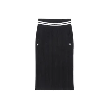 Le Coq Sportif Knit Long Skirts Women's Black
