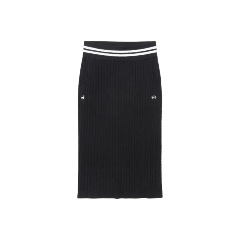 Le Coq Sportif Knit Long Skirts Women's Black-0