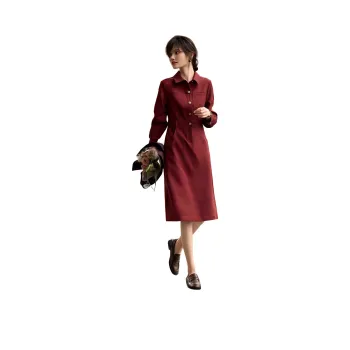XWI Long-Sleeved Dresses Women's Brick Red