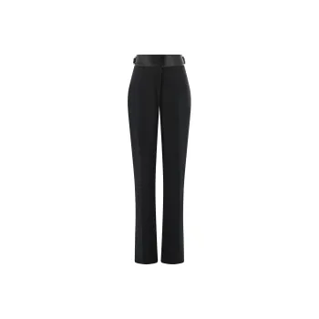 Ferragamo Belted Tailored Linen Trousers