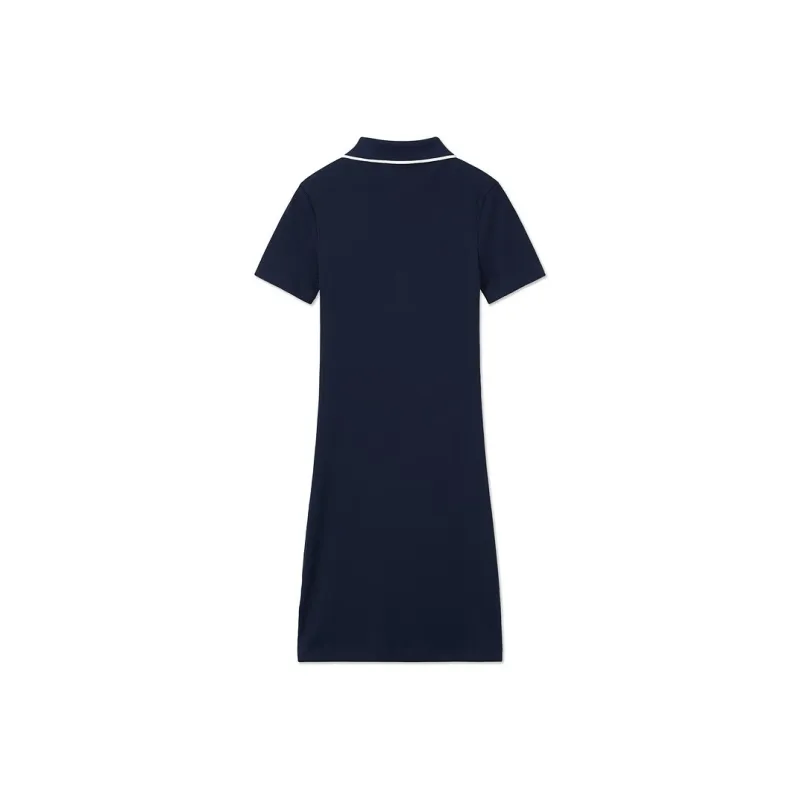 LACOSTE SS25 Short Sleeved Dress Women's Navy Blue/White-1