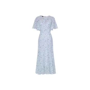 Duffy Fashion Short Sleeved Dresses Women's Light Blue