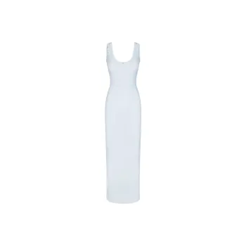 SKIMS SOFT LOUNGE LACE SCOOP NECK DRESS Slip Dresses Women's CELESTE/Sky Blue