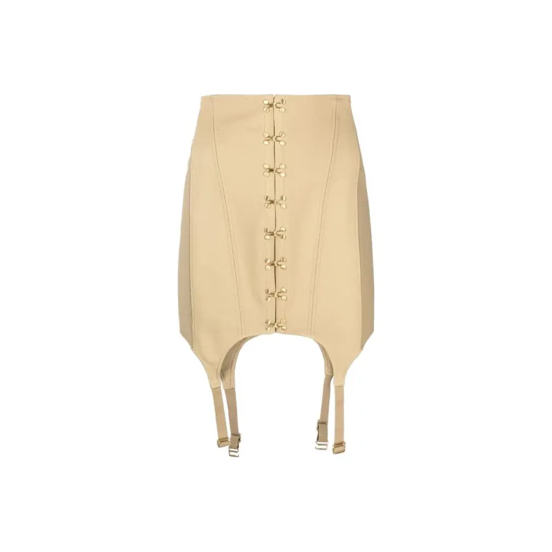 DION LEE Casual Short Skirts Women's Khaki-0