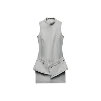 ZARA Sleeveless Dress Women's Beige