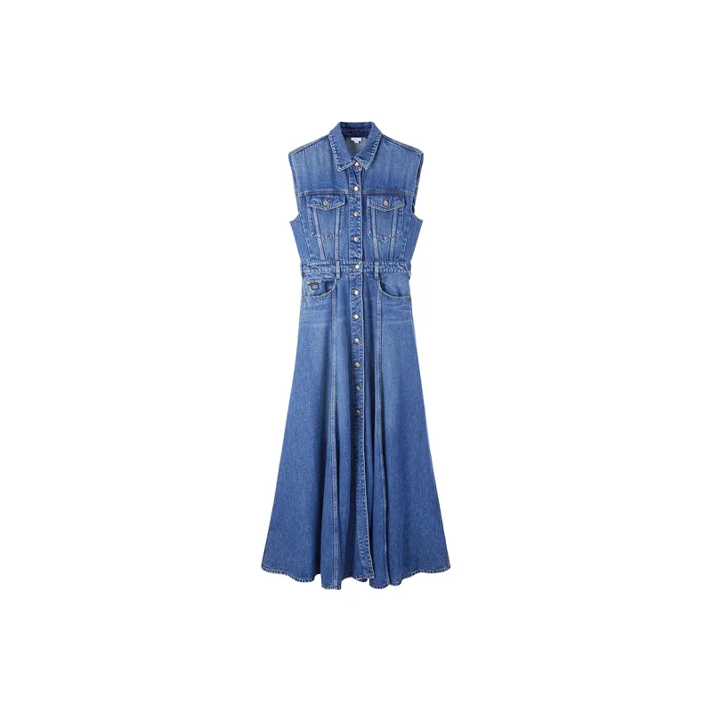 Miss Sixty Sleeveless Dress Women's Medium Blue-0