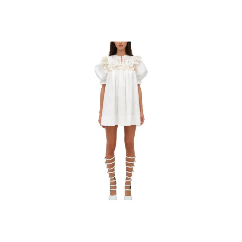 FOR LOVE & LEMONS Short Sleeved Dresses Women's White-0
