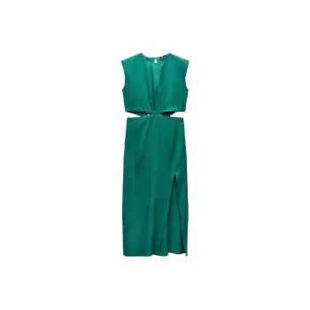 ZARA Sleeveless Dress Women's Duck Green