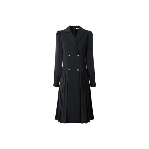 JZ. ANNAKRO Long Sleeved Dresses Women's Plain Black