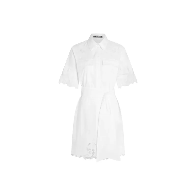 Karl Lagerfeld Cut out Embroidered Dress-0