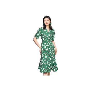 BBLLUUEE Short Sleeved Dress Women's Turquoise Green