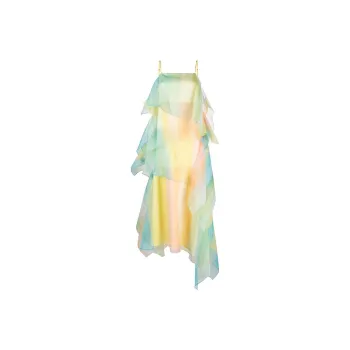 Staud Hyacinth Striped Tiered Organza Dress