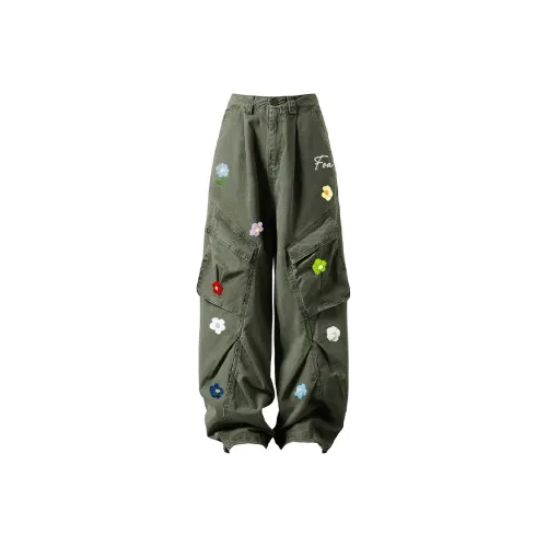 Peaches Peaches Cargo Pants Unisex Army Green