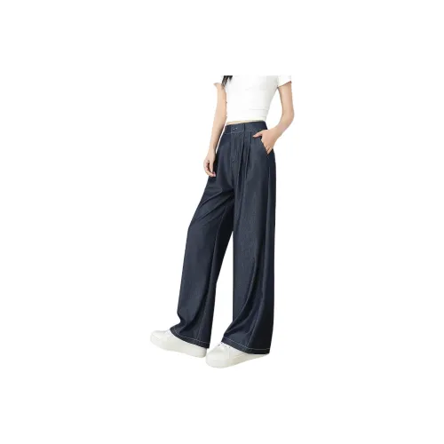 FAWENXIANGZI Jeans Women's Dark Blue