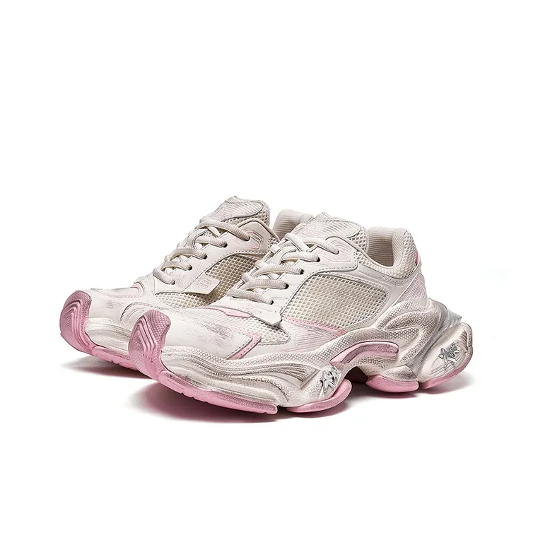Acupuncture Cushioning, Abrasion Resistant, Breathable, Lightweight, Height Increasing Low Top Chunky Sneakers Women's-1
