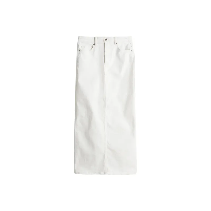 H&M Denim Long Skirts Women's White-0