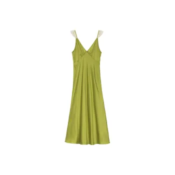 DOEN CLAIRE DRESS Slip Dresses Women's Yellow Green