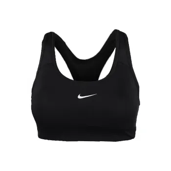 Nike Swoosh Dri FIT Women's Medium Support One Piece Padded Sports Bra Black