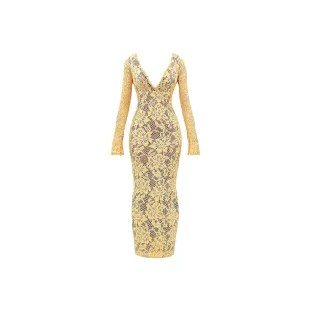 HOUSE OF CB Indiana Long Sleeved Dress Women's Apricot/Apricot