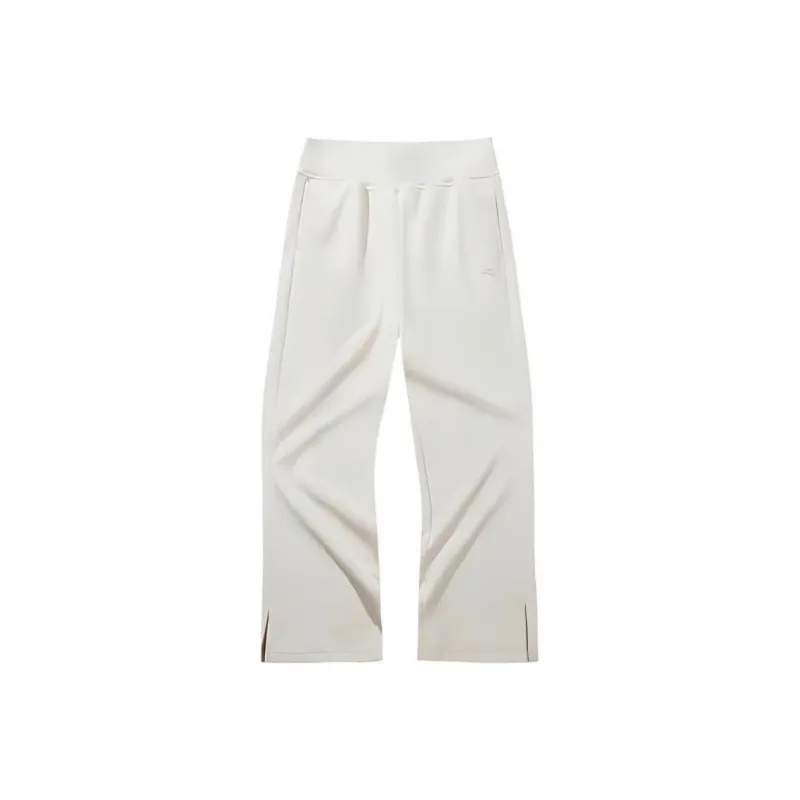 Anta Variety Training Collection Knitted Sports Pants Women's White Tea Brown-0