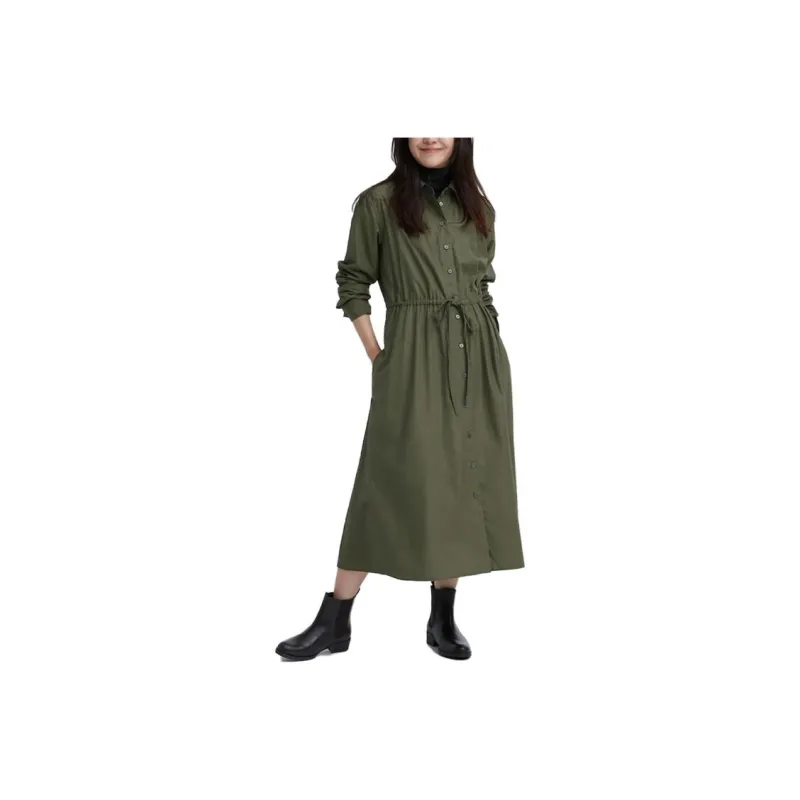 UNIQLO Long-Sleeved Dresses Women's Dark Green-0