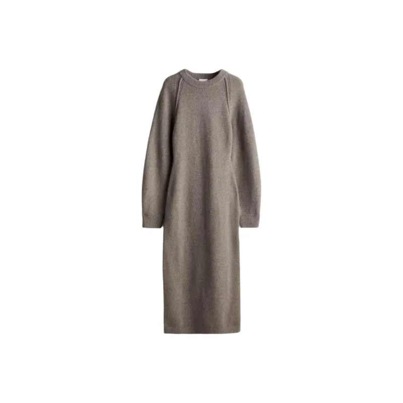 H&M Long-Sleeved Dresses Women's Taupe-0