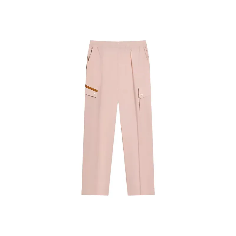 XTEP Knitted Sports Pants Women's Vermilion Tube Pink-0