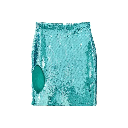 LOEWE Sequin Cut Out Skirt 'Turquoise'