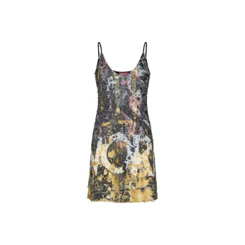 DIESEL D-Jena-Dev Distressed Sleeveless Mini Dress