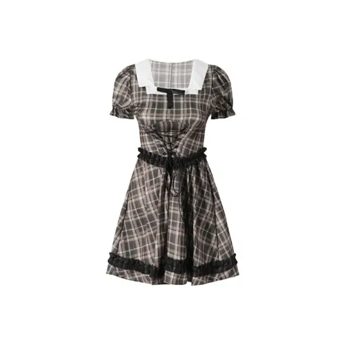 TIBINB Short Sleeved Dress Women's Image Color