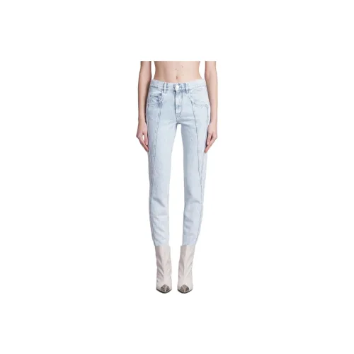 ISABEL MARANT ETOILE Logo Printed Crewneck T Shirt Jeans Women's
