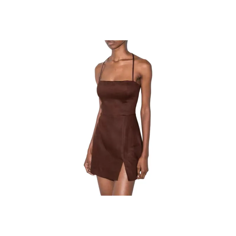 REFORMATION Slip Dress Women's CAFE/Coffee Brown-0