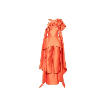 Saiid Kobeisy Mikado Jumpsuit With Asmmymetrical Cuts And Matching Embroidery