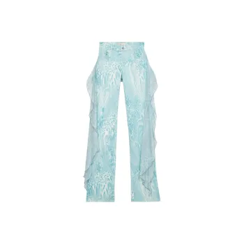 Blumarine Flounce detail Printed Jeans