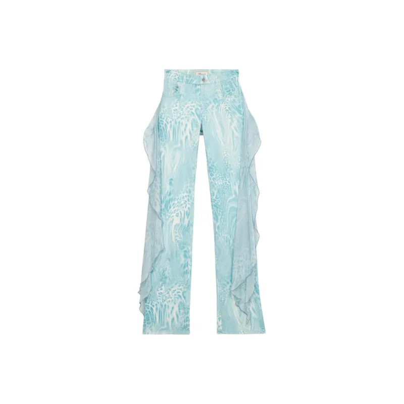 Blumarine Flounce detail Printed Jeans-0