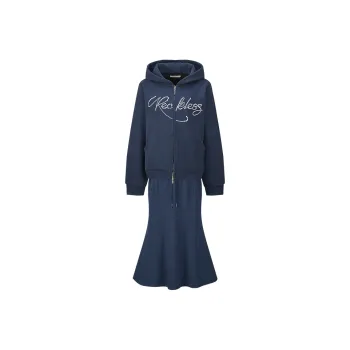 Girly Fancy Club Sweatshirt Set Women's Navy Blue