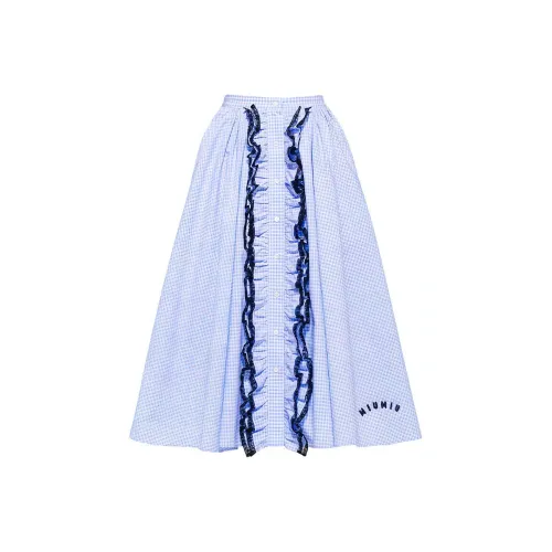 MIU MIU SS21 Casual Long Skirt Women's Blue