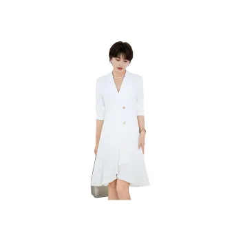 ONE SHALLOW Long Sleeved Dresses Women's White