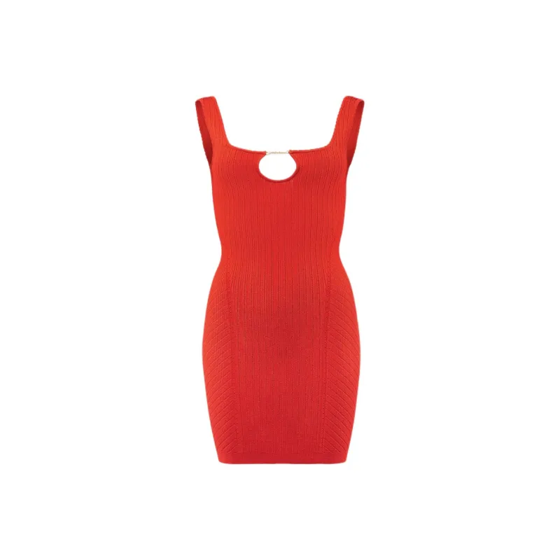 Jacquemus SS24 Scalloped Mini Dress Slip Dresses Women's Orange/Orange-0