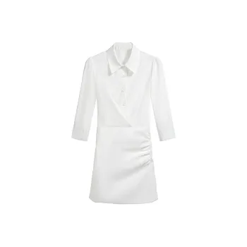 DOSOHEB Short Sleeved Dress Women's White