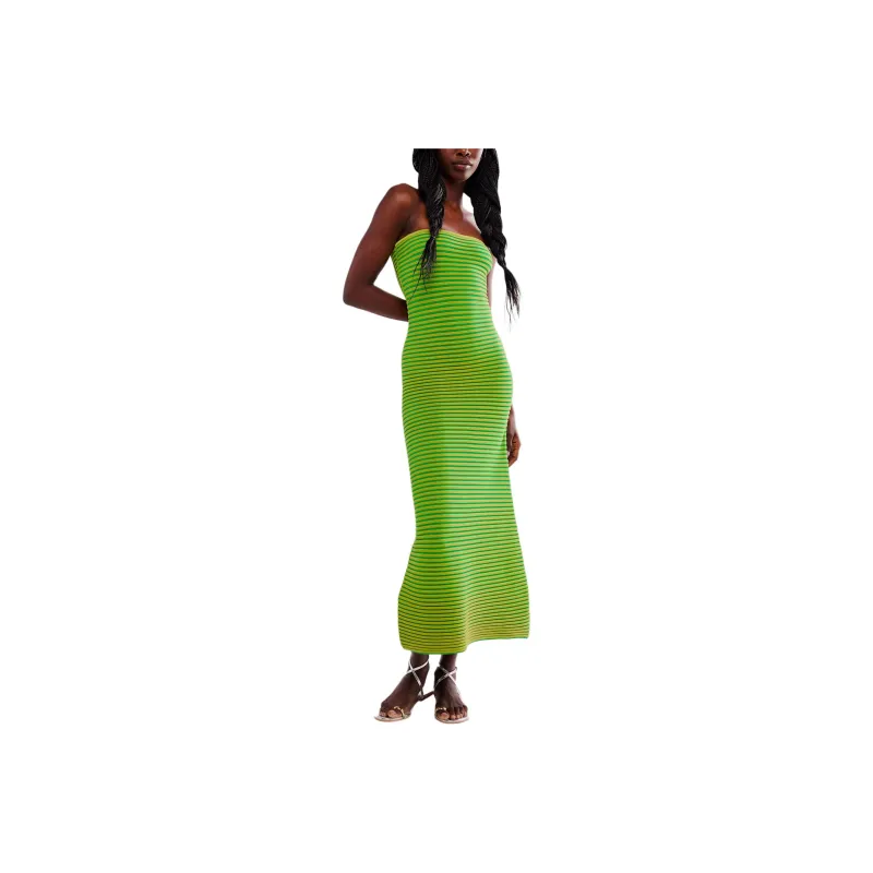 FREE PEOPLE The Wolf Gang Sunmor Knit Dress Sleeveless Dress Women's Lime Green-0