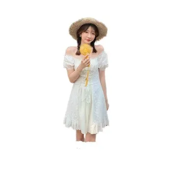 Golden mushrooms Short Sleeved Dresses Women's Chardonnay