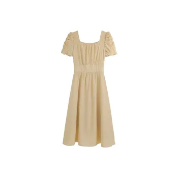She Enjoys Short Sleeved Dress Women's Fennel Yellow