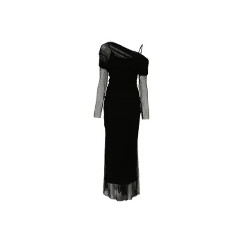 Christopher Esber Off shoulder Tulle Midi Dress